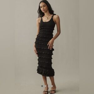 V. Chapman Elegant Black Tiered Maxi Dress